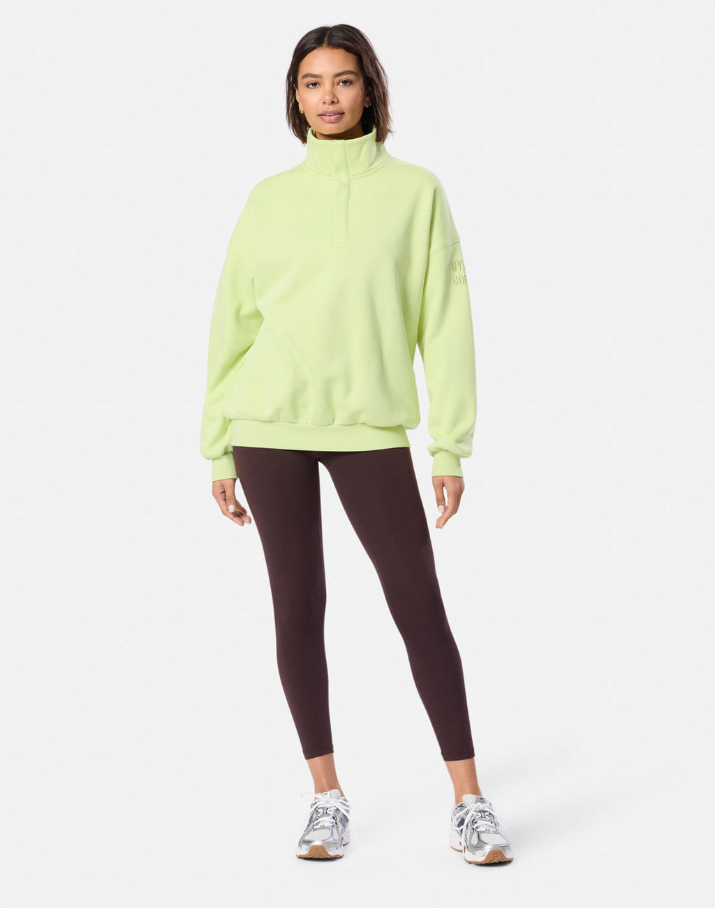 Womens Sierra Snap Collar Sweatshirt (Lime Sorbet)