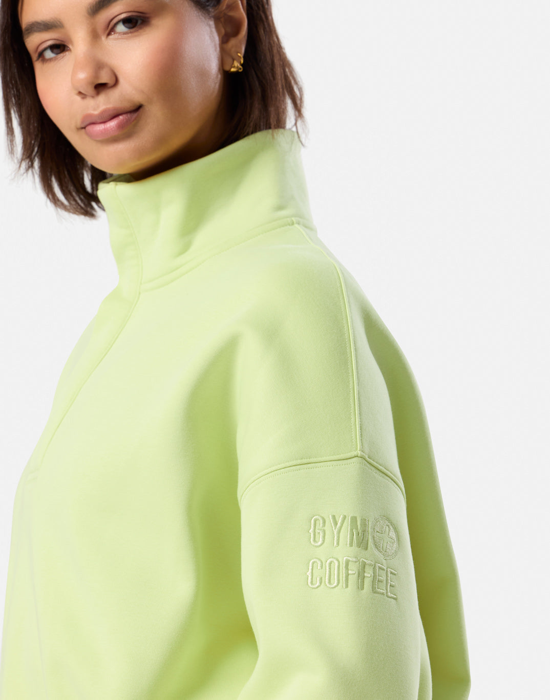 Womens Sierra Snap Collar Sweatshirt (Lime Sorbet)