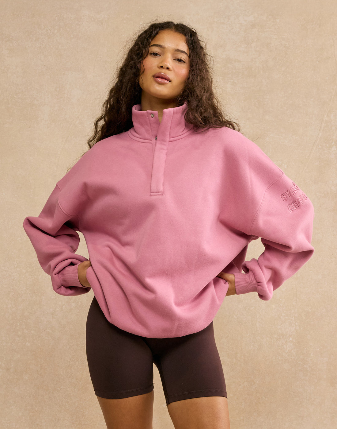 Womens Sierra Snap Collar Sweatshirt (Velvet Pink)