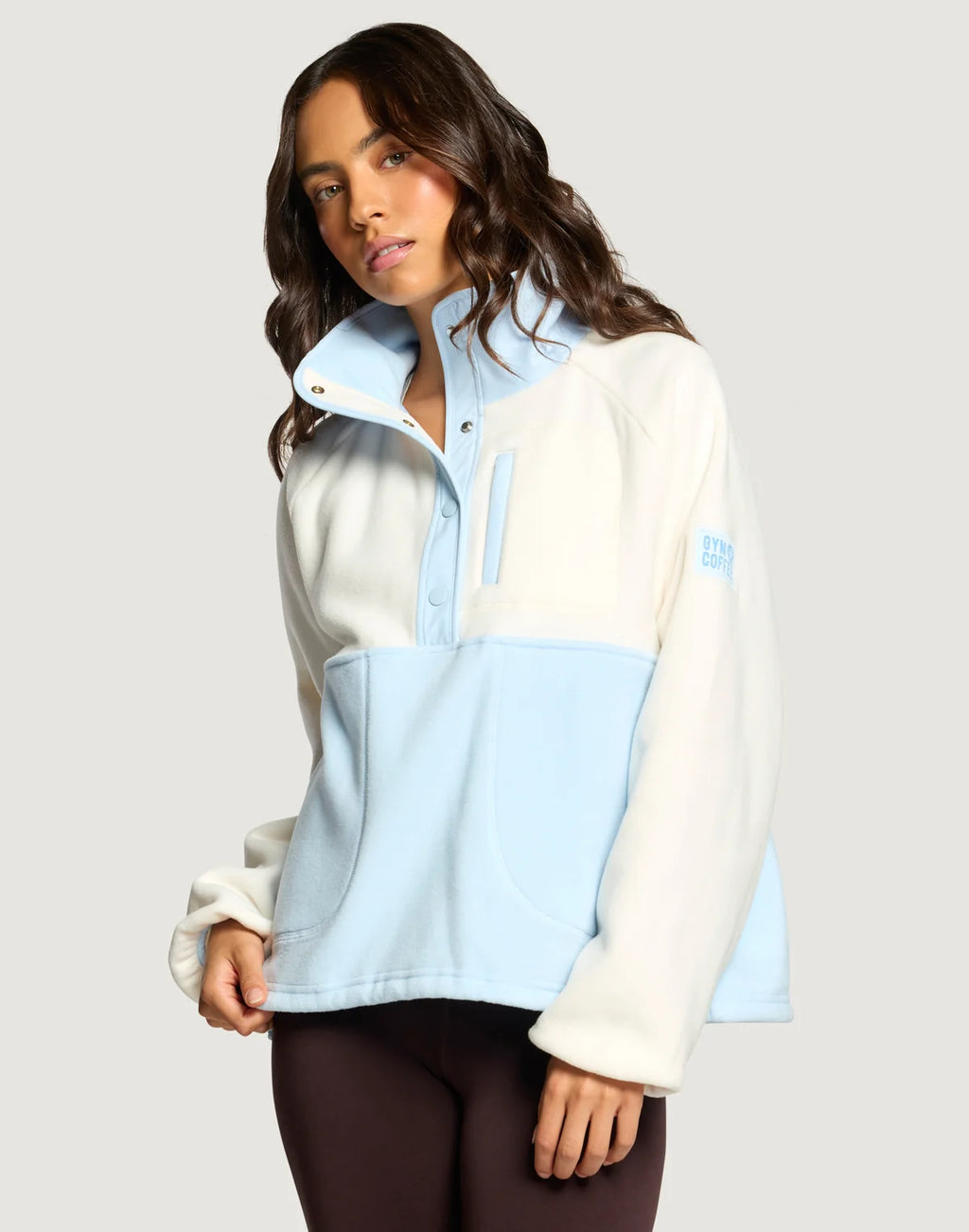 Womens Snap Polar Fleece (Glacial Blue)