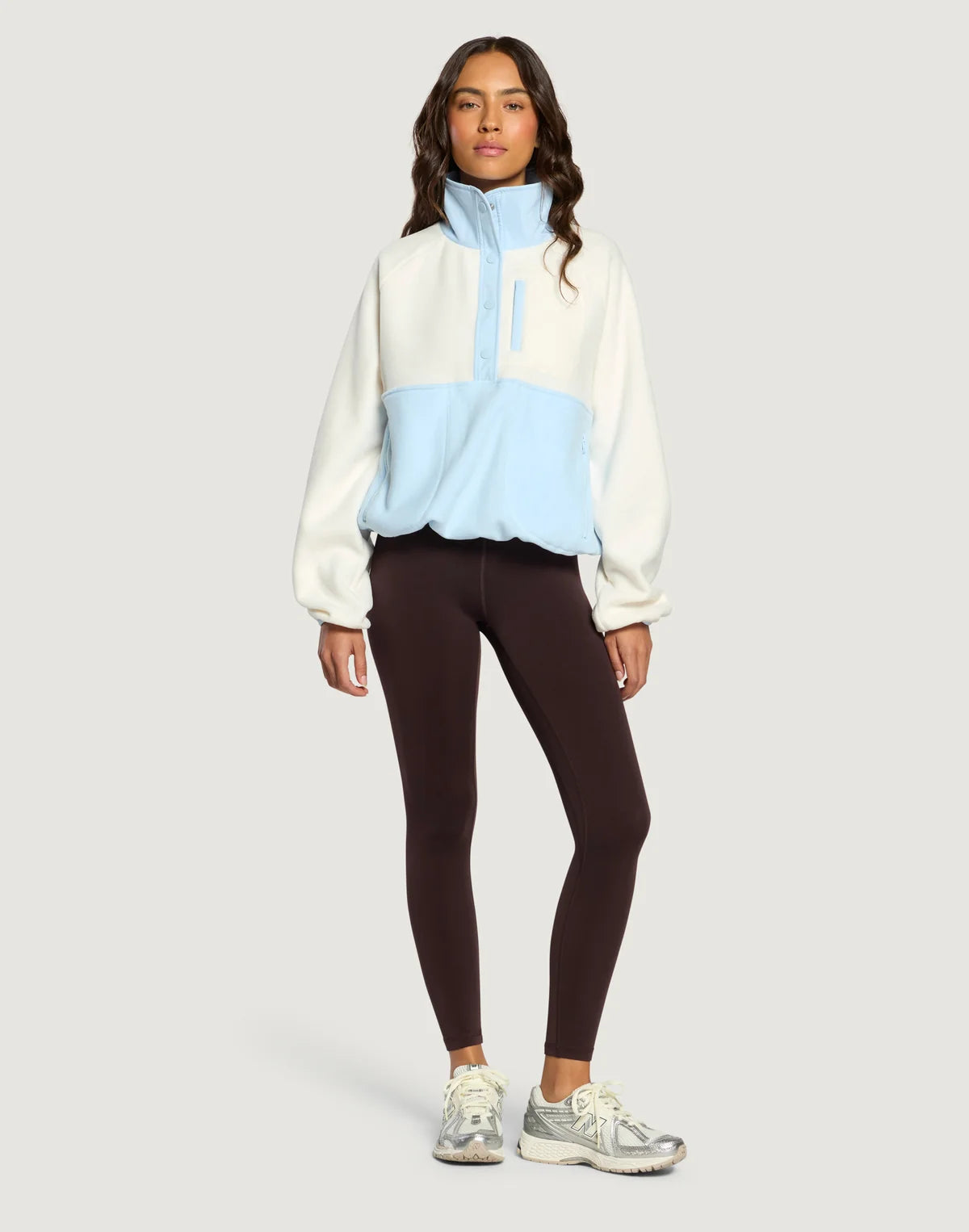 Womens Snap Polar Fleece (Glacial Blue)