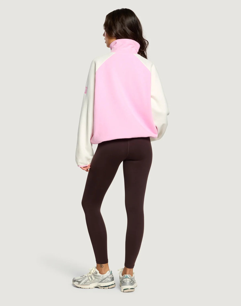 Womens Snap Collar Fleece (Pink Blossom)