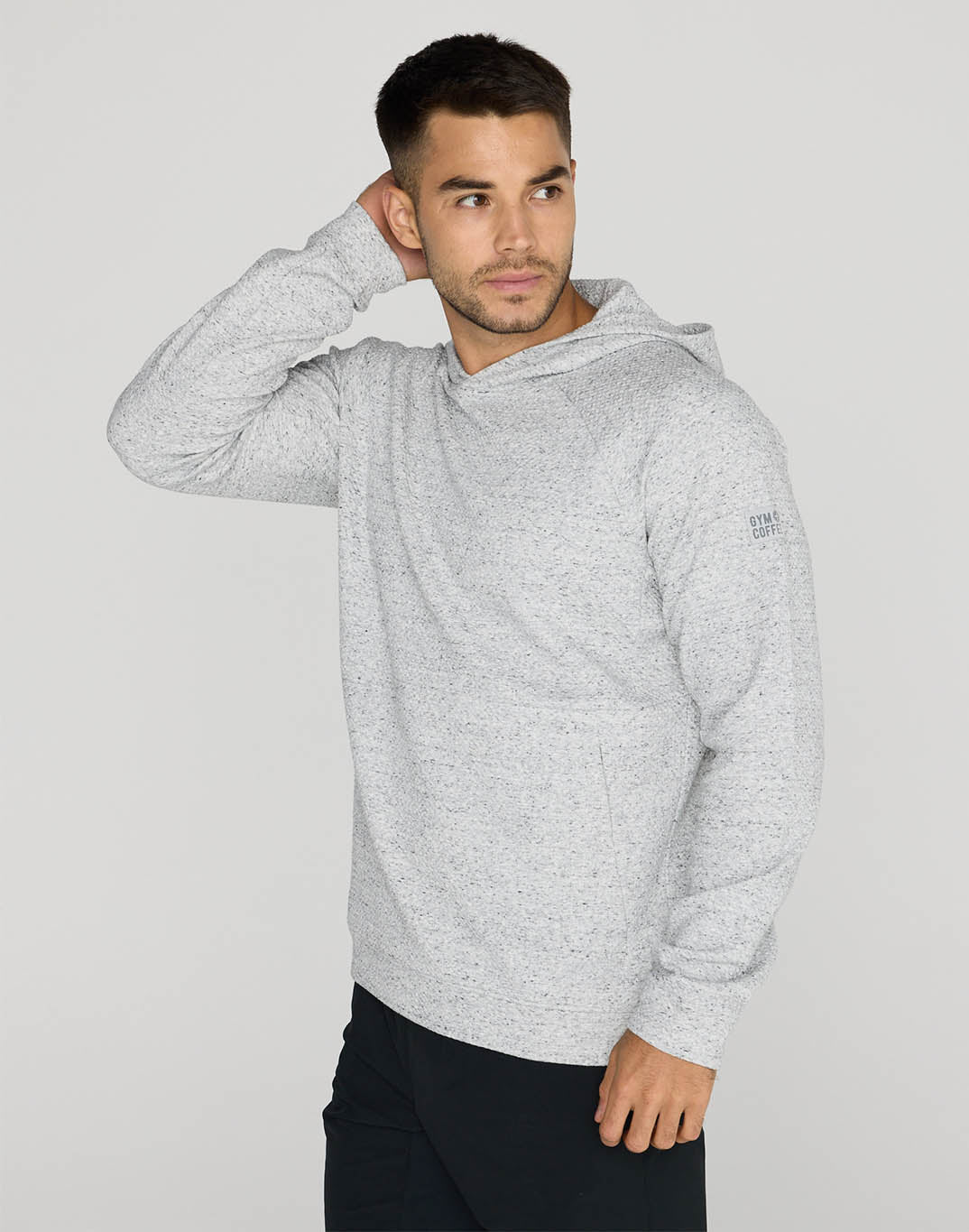 Mens Textured Hoodie (Heather Grey)