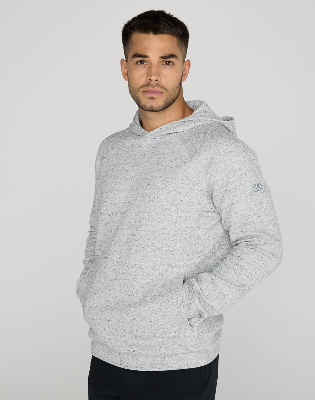 Mens Textured Hoodie (Heather Grey)