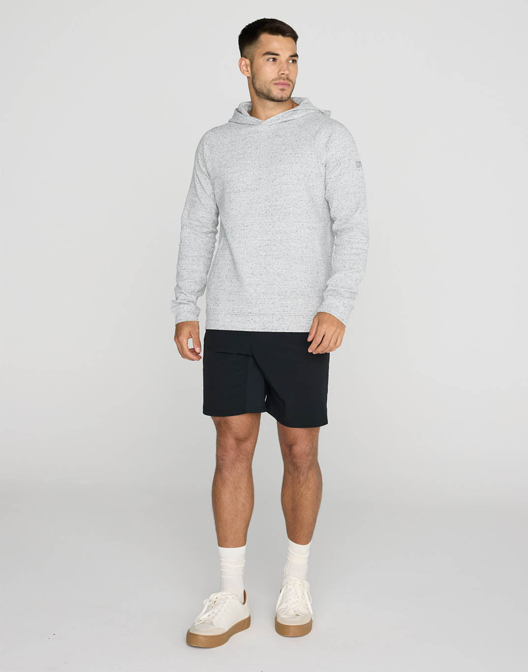 Mens Textured Hoodie (Heather Grey)