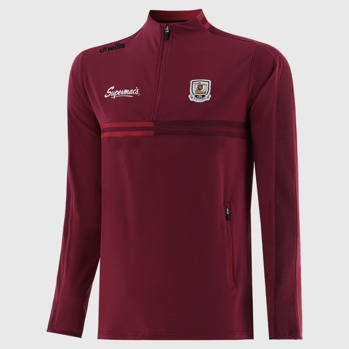 Adults Galway Nepal Half Zip Top (Maroon/Red/Black)
