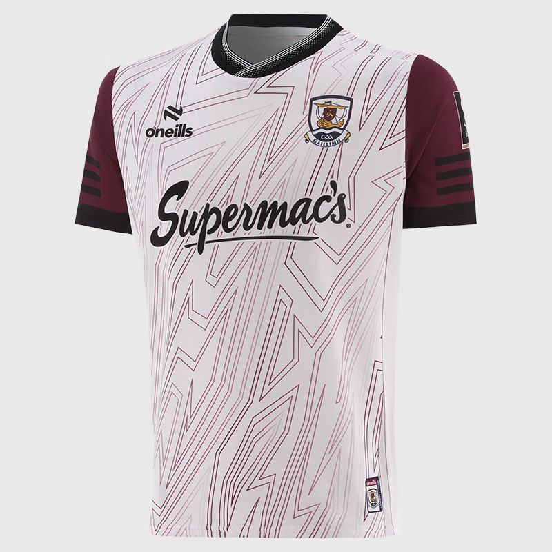 Kids Galway GAA 2025 Training Jersey (White/Maroon/Black)