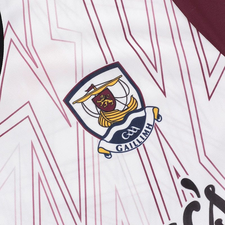 Kids Galway GAA 2025 Training Jersey (White/Maroon/Black)