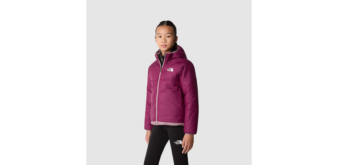 Girls Reversible Perrito Jacket (Fawn Grey/Boysenberry)