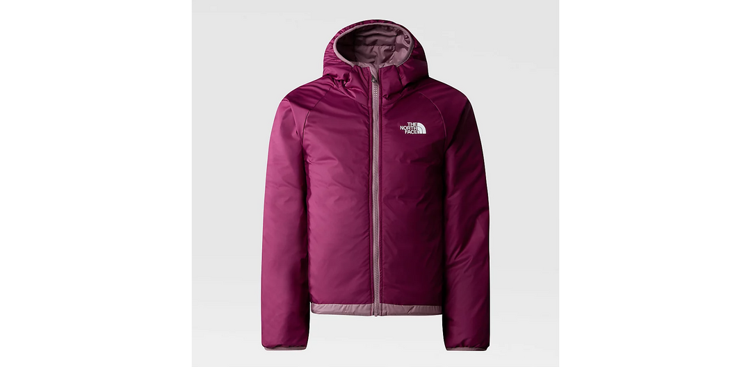 Girls Reversible Perrito Jacket (Fawn Grey/Boysenberry)