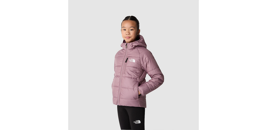 Girls Reversible Perrito Jacket (Fawn Grey/Boysenberry)