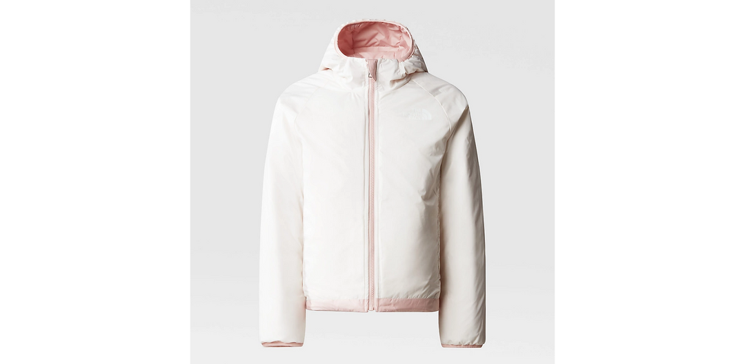 Girls Reversible Perrito Jacket (Pink Moss/Gardenia White)