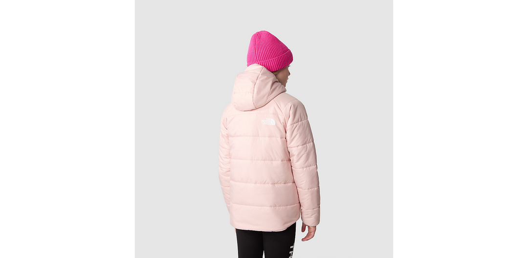 Girls Reversible Perrito Jacket (Pink Moss/Gardenia White)