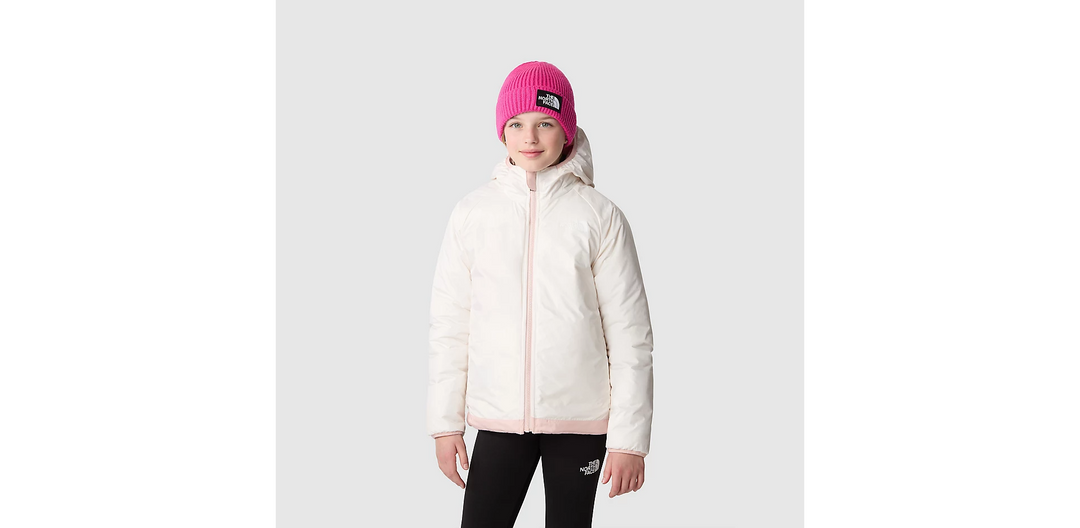 Girls Reversible Perrito Jacket (Pink Moss/Gardenia White)