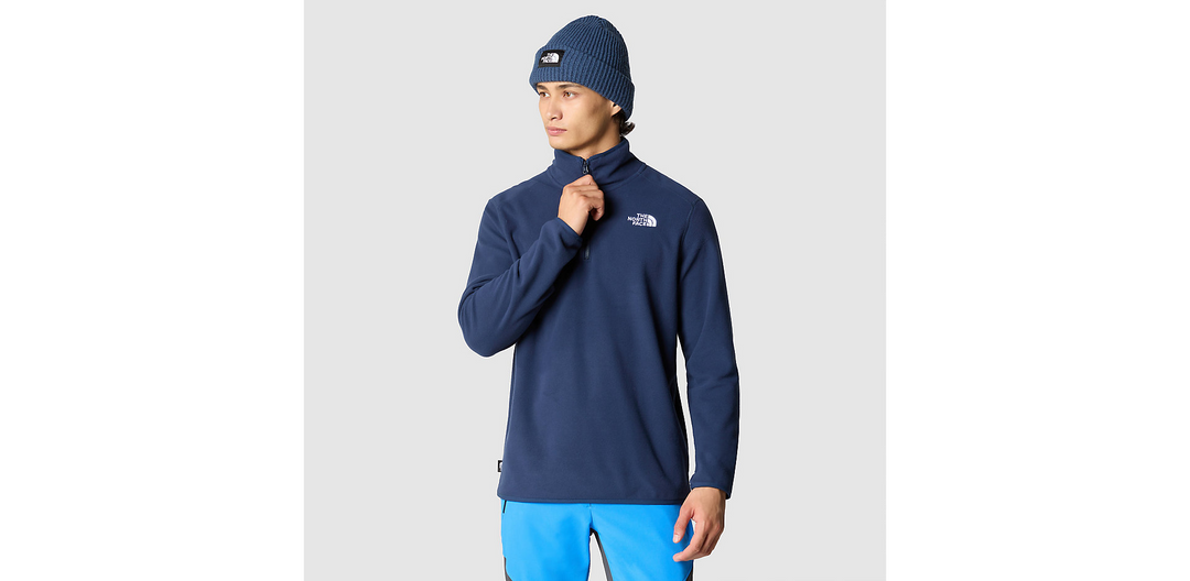 Mens 100 Glacier 1/4 Zip Fleece (Summit Navy)