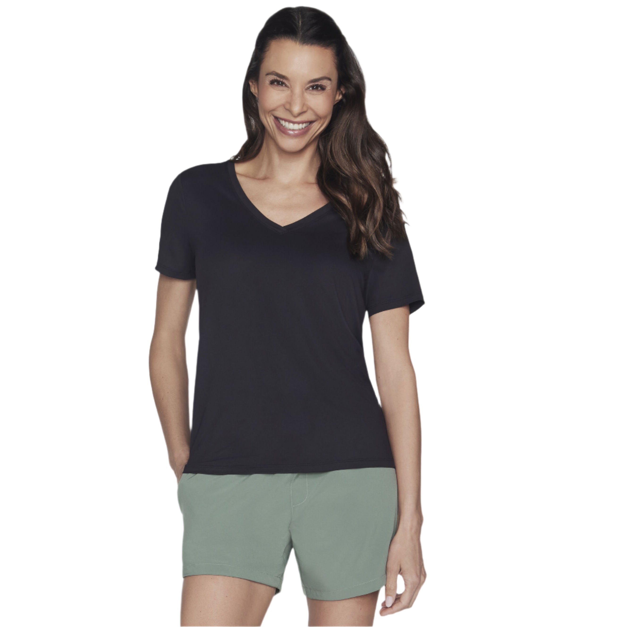 Womens Go Dri Serene V-Neck (Black)