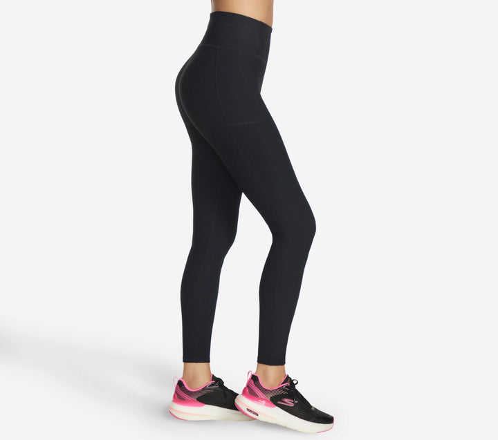 Womens Go Flex Rib Full Length HW Legging (Black)