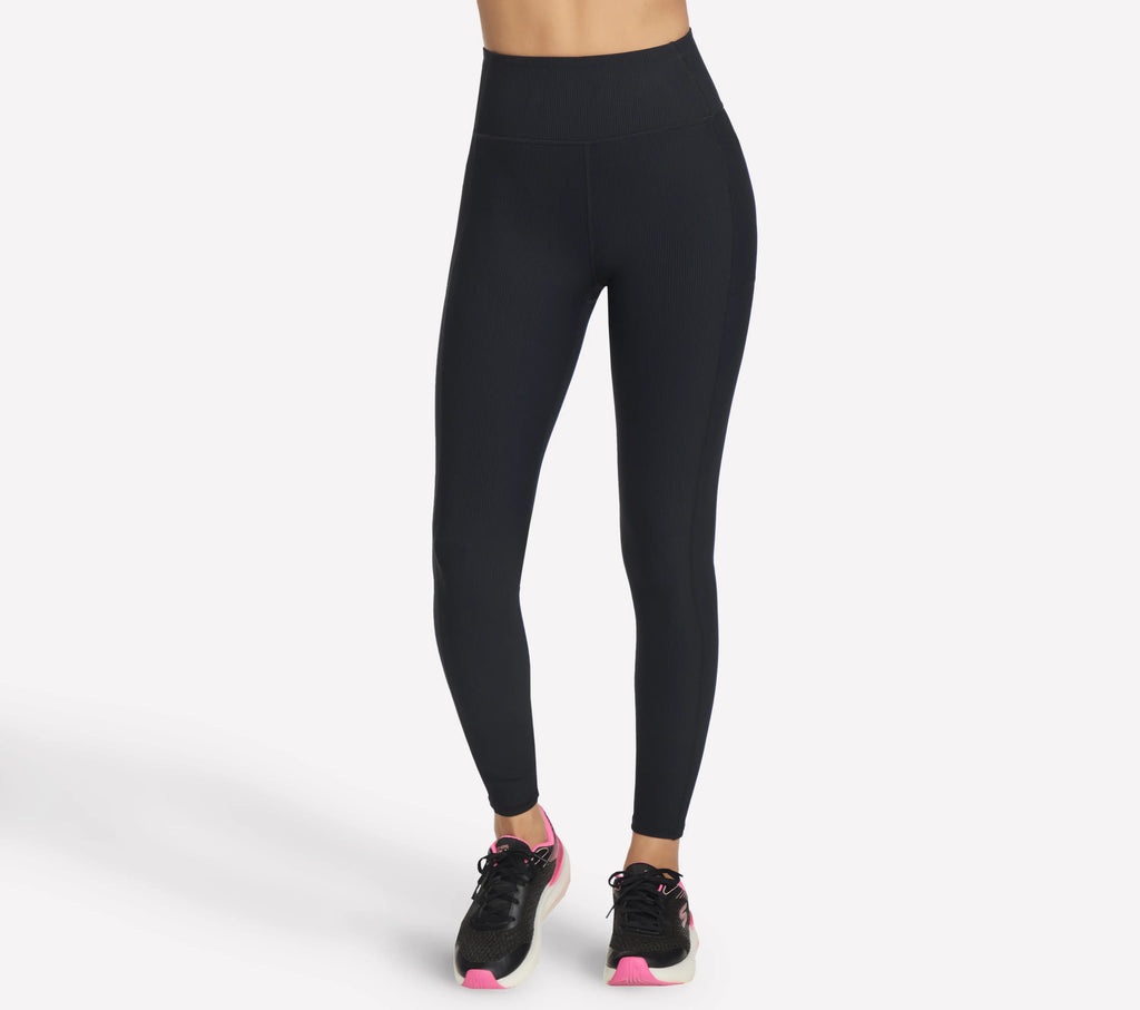 Womens Go Flex Rib Full Length HW Legging (Black)