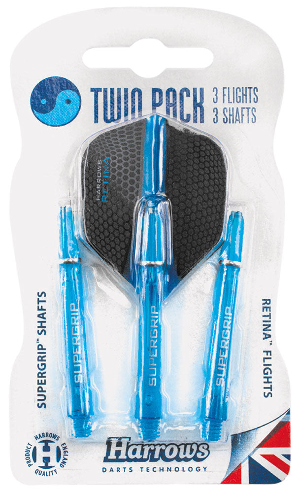 Darts Twin Pack 3 Flights 3 Shafts (Aqua)