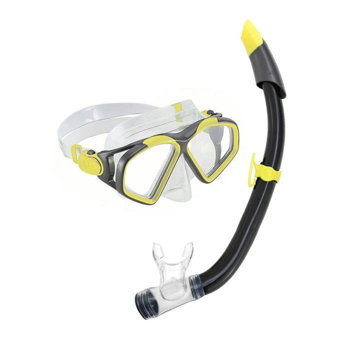 Hawkeye Adult Snorkel & Mask Set (Black/Yellow)