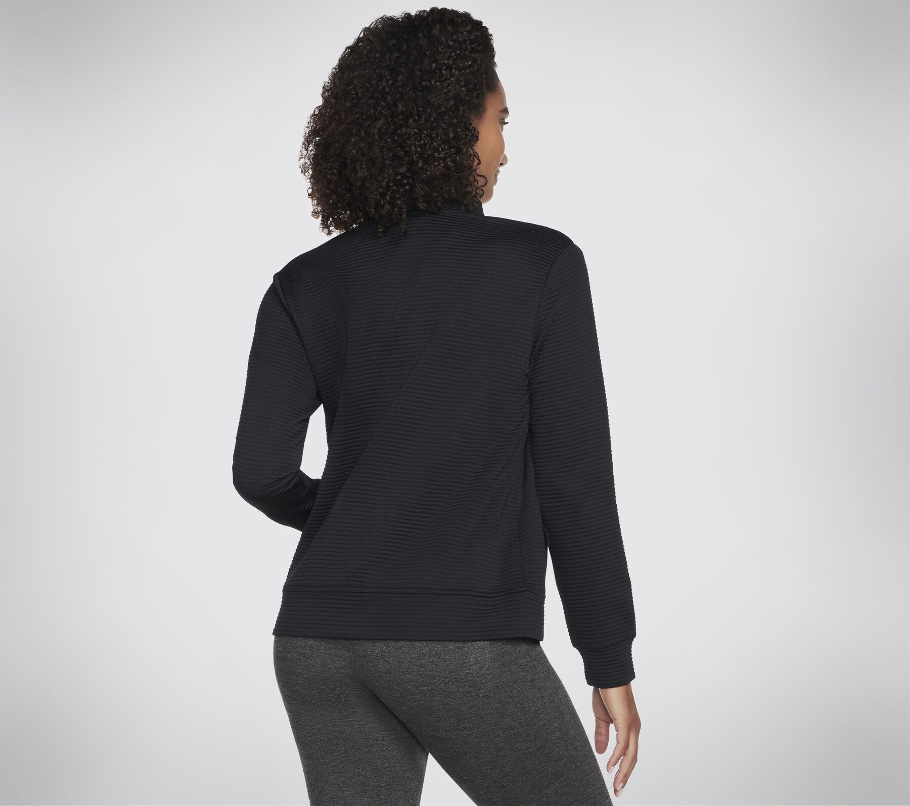 Womens Hoodless Hoodie GoWalk Full-Zip Jacket (Black)