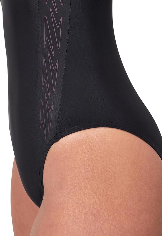 Womens Splice Racerback Swimsuit (Black/Purple)