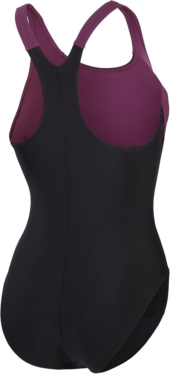 Womens Splice Racerback Swimsuit (Black/Purple)