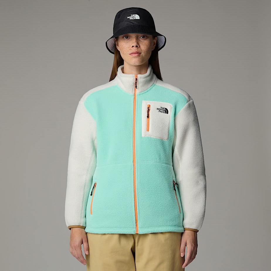 Womens Yumiori Full-Zip Fleece (Bright Foam/White Dune/Papaya)