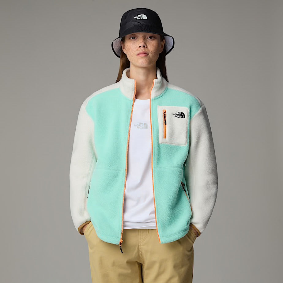 Womens Yumiori Full-Zip Fleece (Bright Foam/White Dune/Papaya)