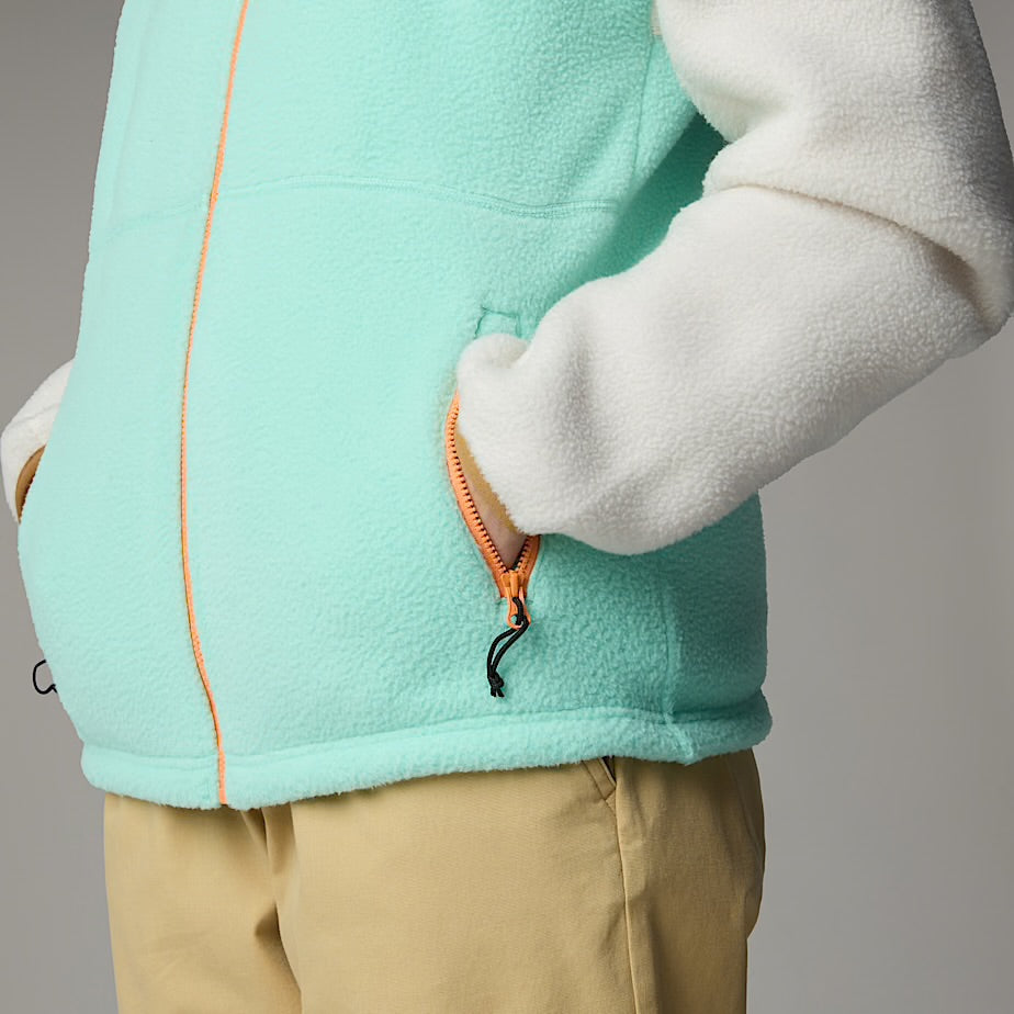 Womens Yumiori Full-Zip Fleece (Bright Foam/White Dune/Papaya)