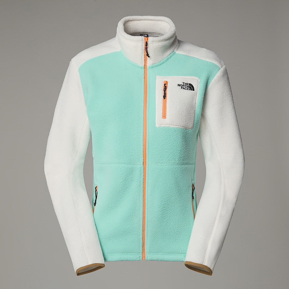 Womens Yumiori Full-Zip Fleece (Bright Foam/White Dune/Papaya)