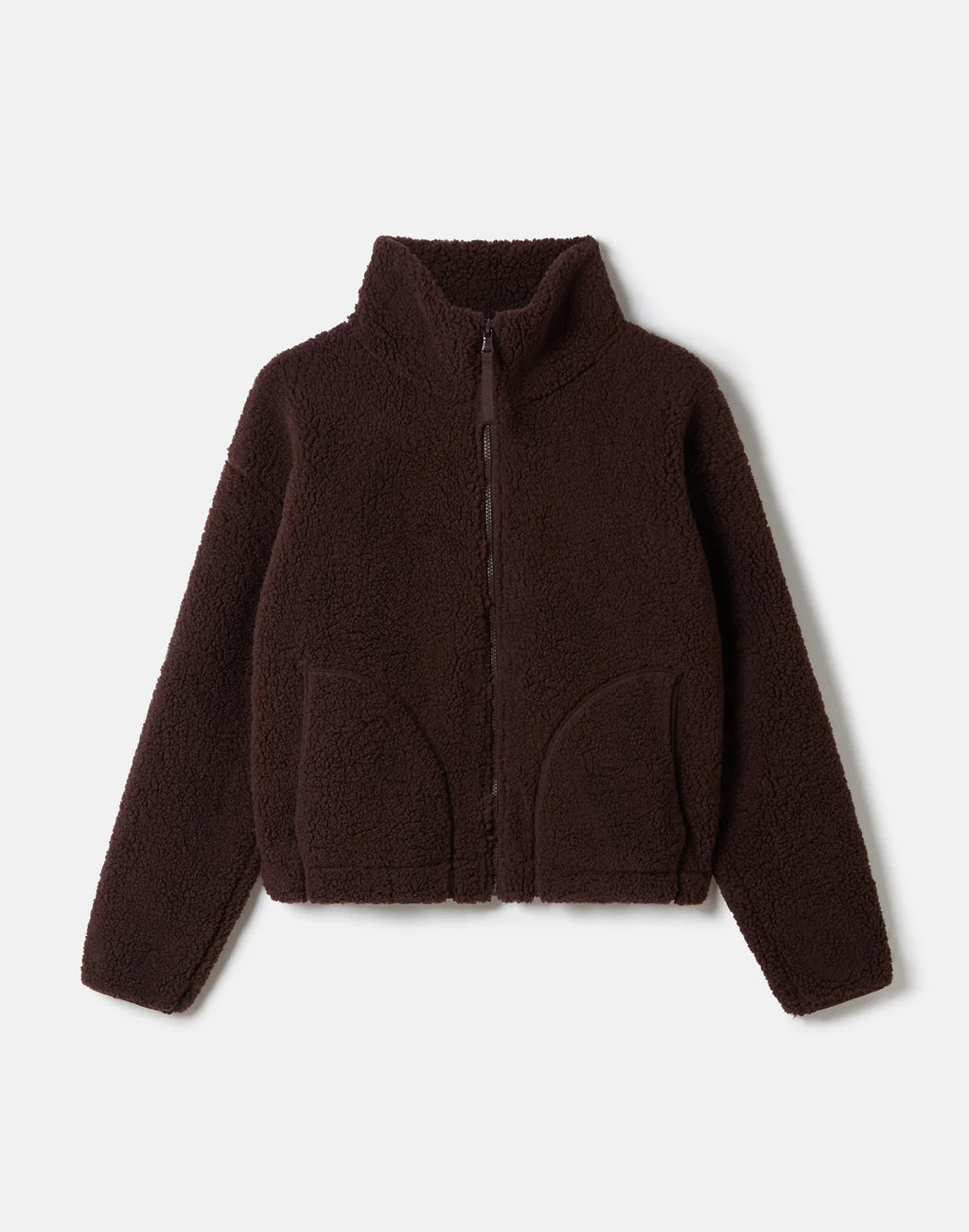 Womens Industry Fleece High Collar Full Zip Jacket (Mocha Bean)