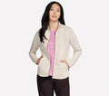 Womens Hoodless Hoodie Go Walk Full Zip Jacket (Natural Tan)