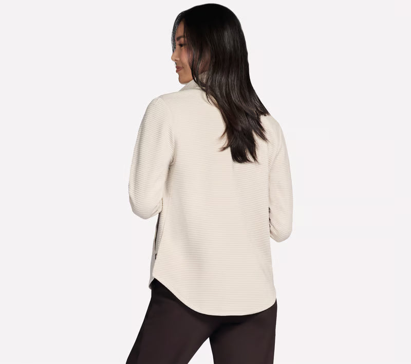 Womens Hoodless Hoodie Go Walk Full Zip Jacket (Natural Tan)