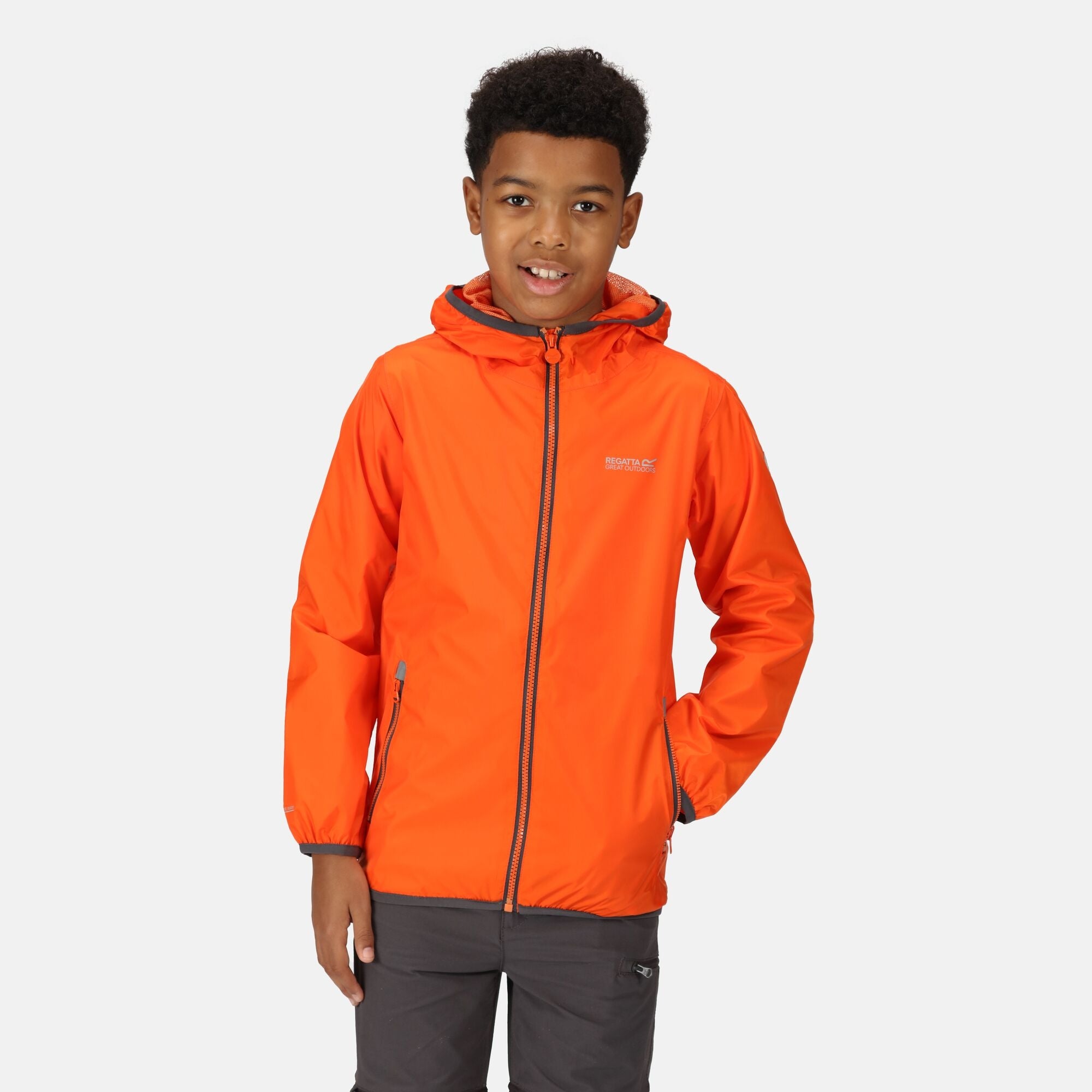 Boys Lever II Waterproof Packaway Jacket Blaze Orange Intersport Gannon s