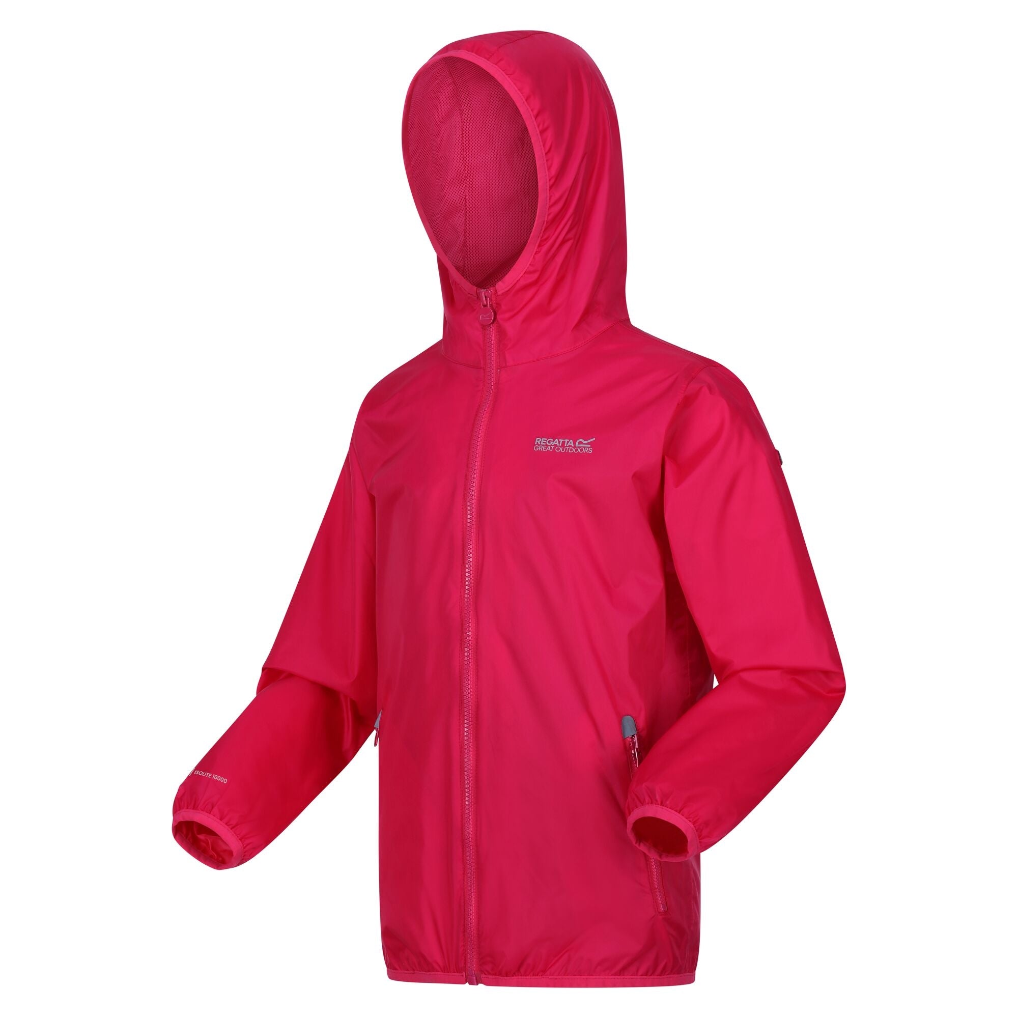Girls Lever II Waterproof Packaway Jacket (Pink Potion)