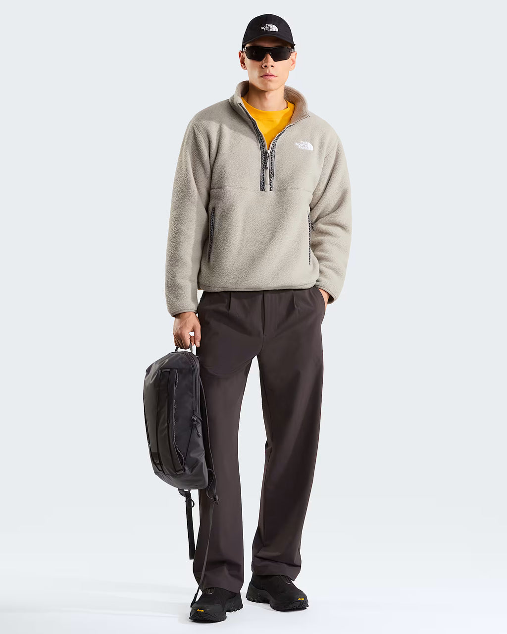 Mens Fleeski 1/4 Zip Pullover Fleece (Stone Slab)
