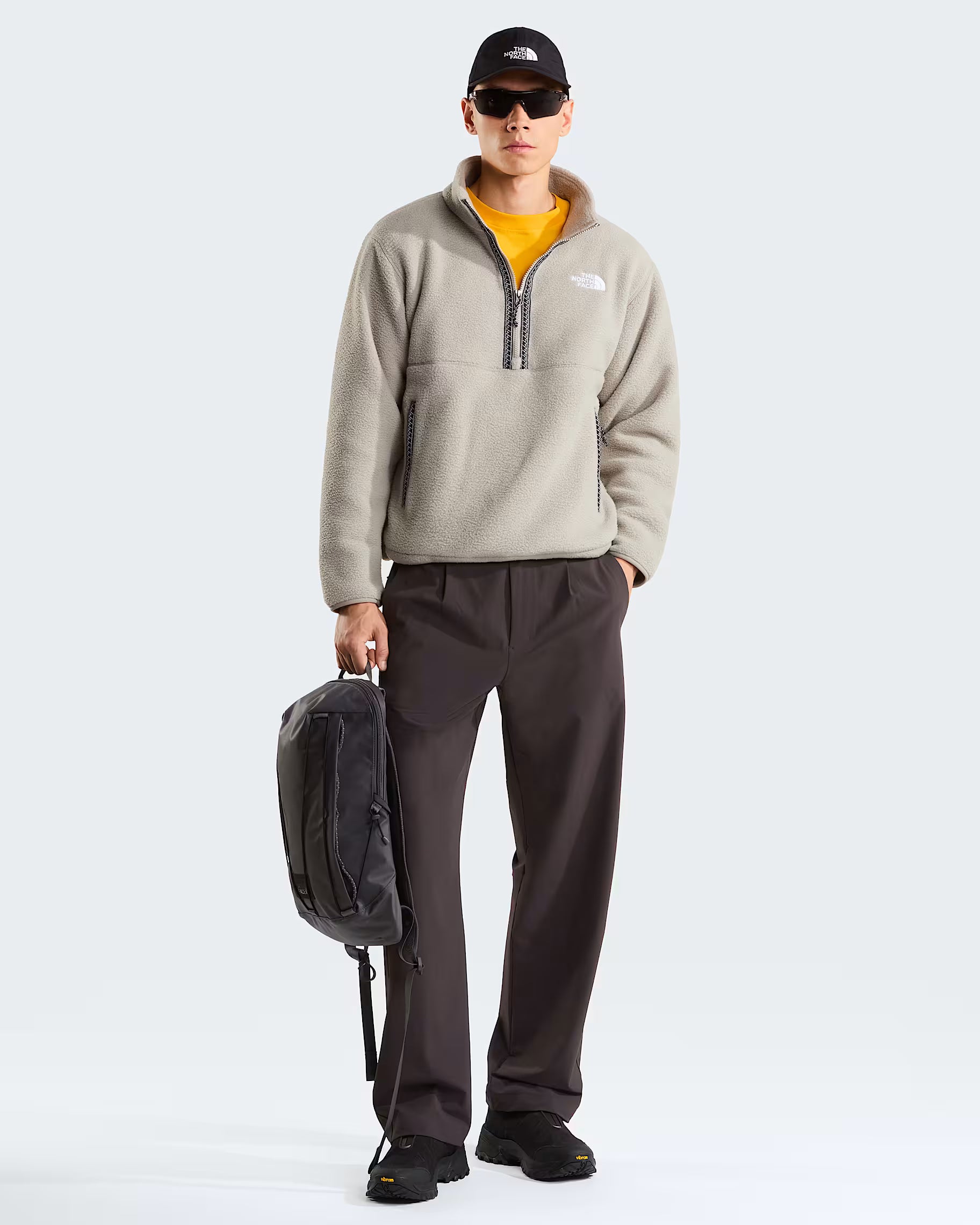 Mens Fleeski 1/4 Zip Pullover Fleece (Stone Slab)
