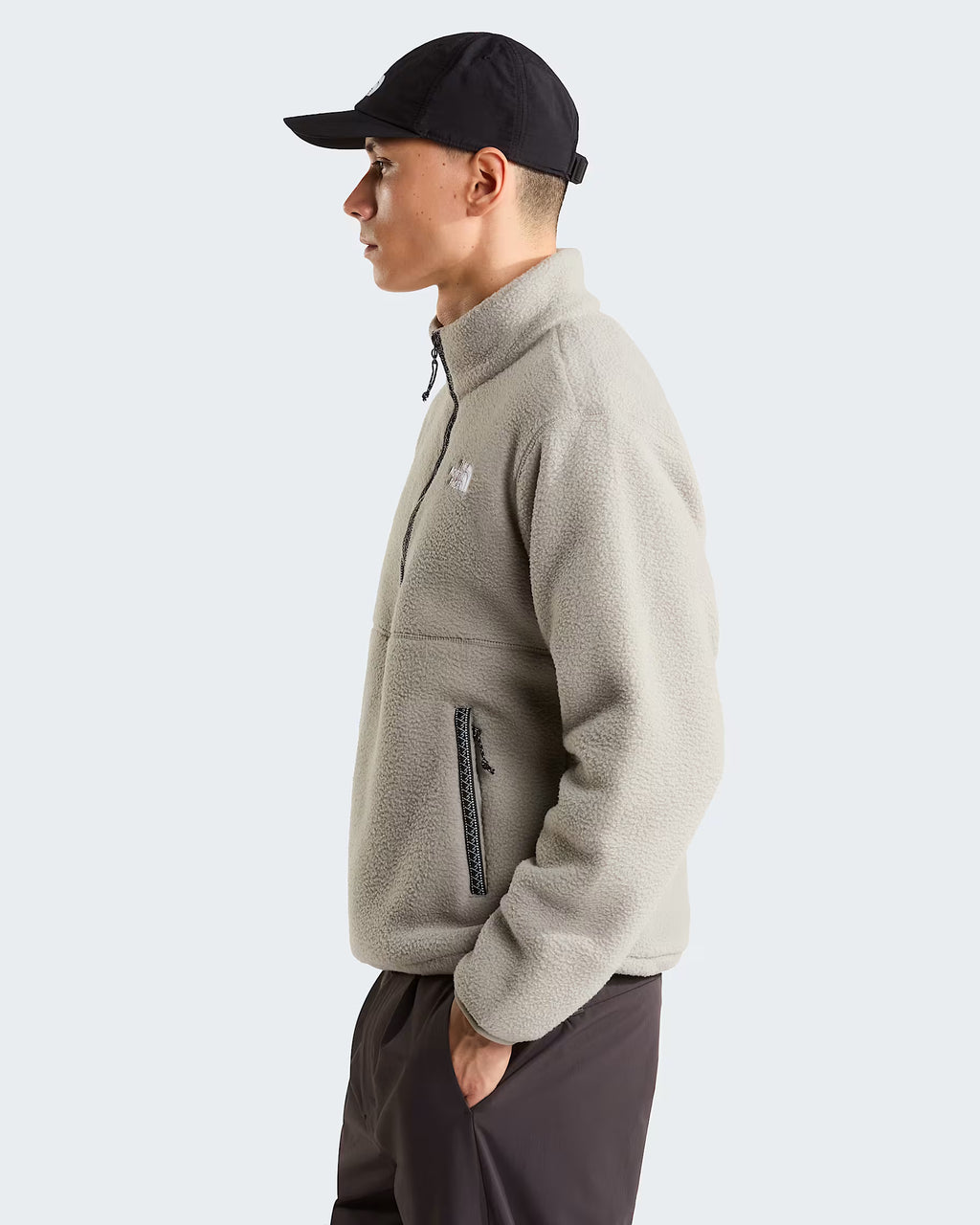 Mens Fleeski 1/4 Zip Pullover Fleece (Stone Slab)