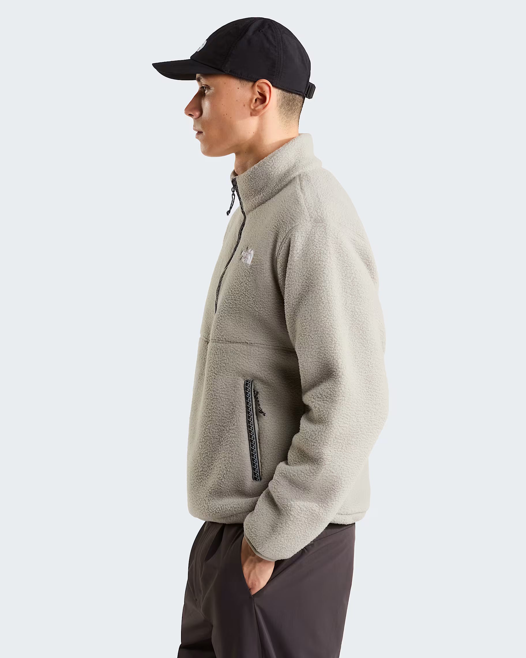 Mens Fleeski 1/4 Zip Pullover Fleece (Stone Slab)