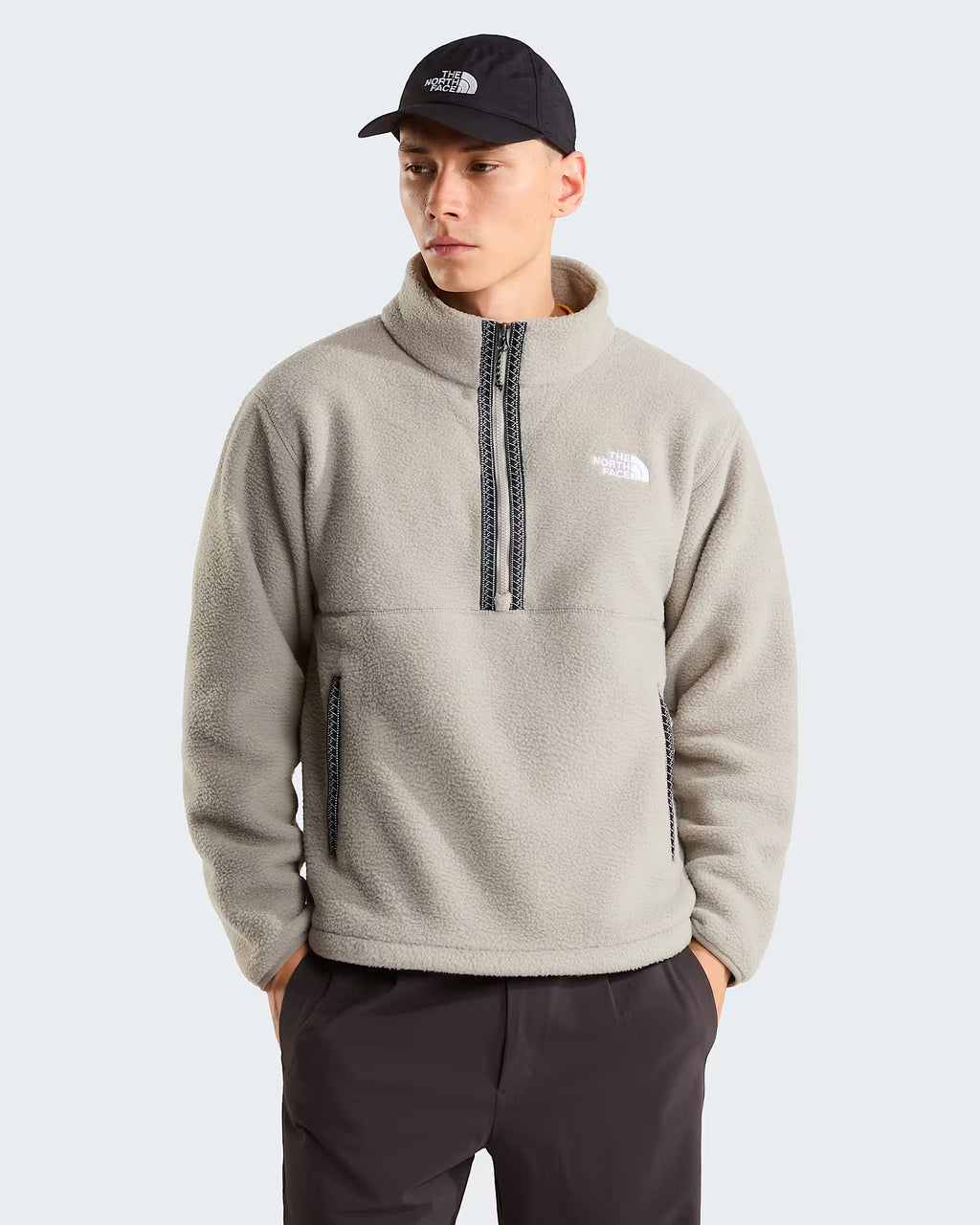 Mens Fleeski 1/4 Zip Pullover Fleece (Stone Slab)