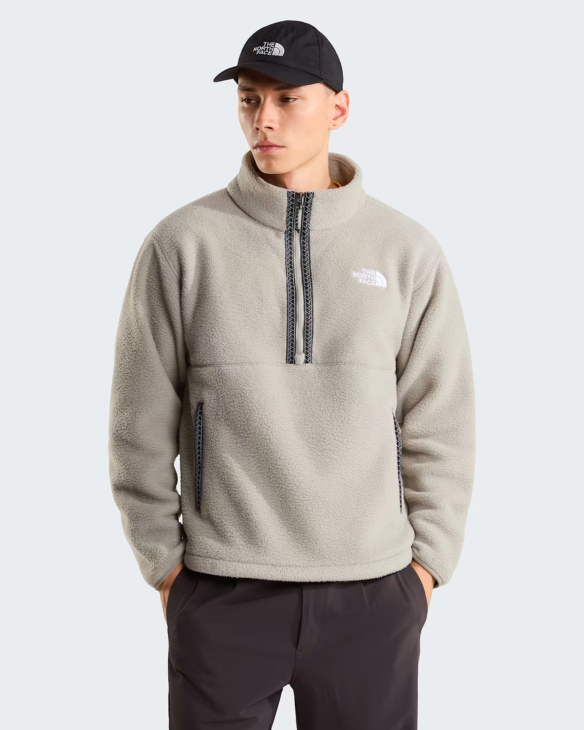 Mens Fleeski 1/4 Zip Pullover Fleece (Stone Slab)