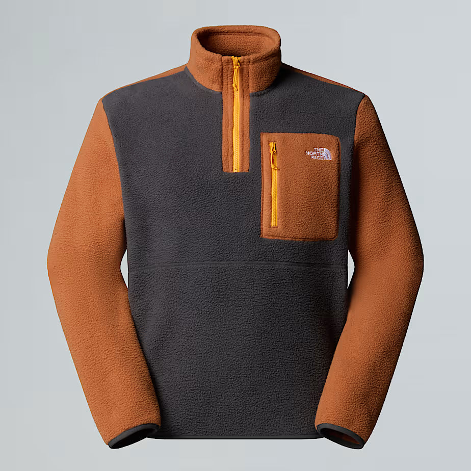 Mens Yumiori 1/4 Zip Fleece (Asphalt Grey/Burnt Umber/Summit Gold)