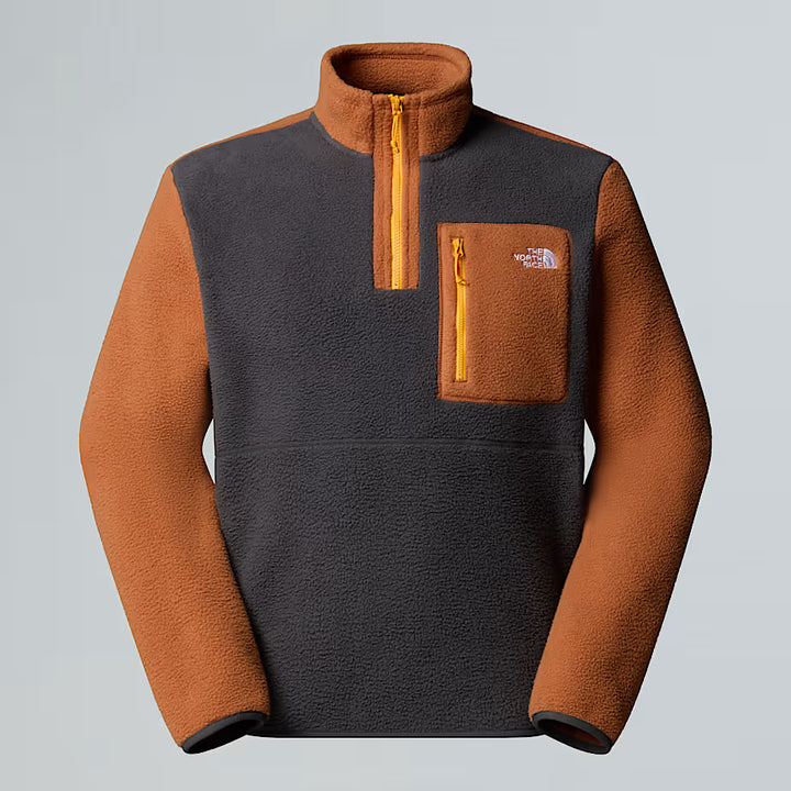 Mens Yumiori 1/4 Zip Fleece (Asphalt Grey/Burnt Umber/Summit Gold)