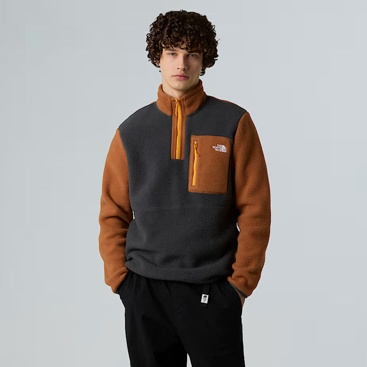 Mens Yumiori 1/4 Zip Fleece (Asphalt Grey/Burnt Umber/Summit Gold)