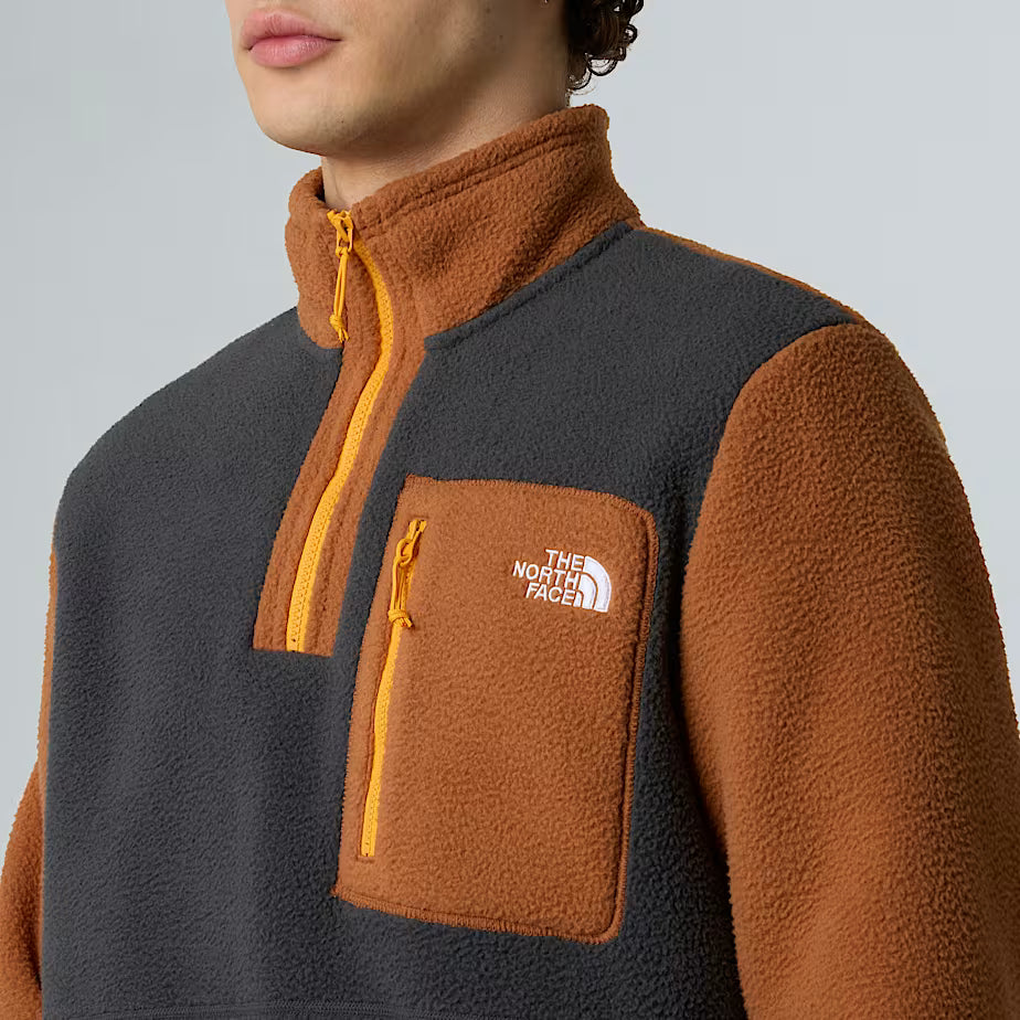 Mens Yumiori 1/4 Zip Fleece (Asphalt Grey/Burnt Umber/Summit Gold)