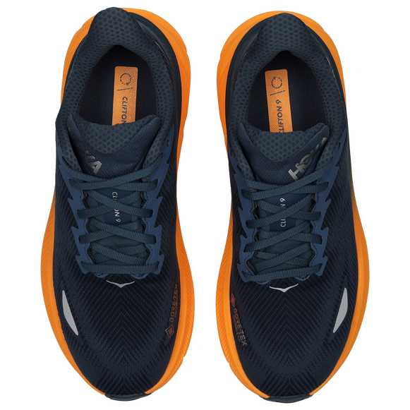 Mens Clifton 9 GTX (Stormy Skies/Orange Zest)