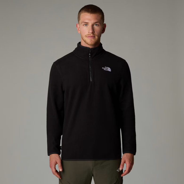 Mens 100 Glacier 1/4 Zip Fleece (Black)