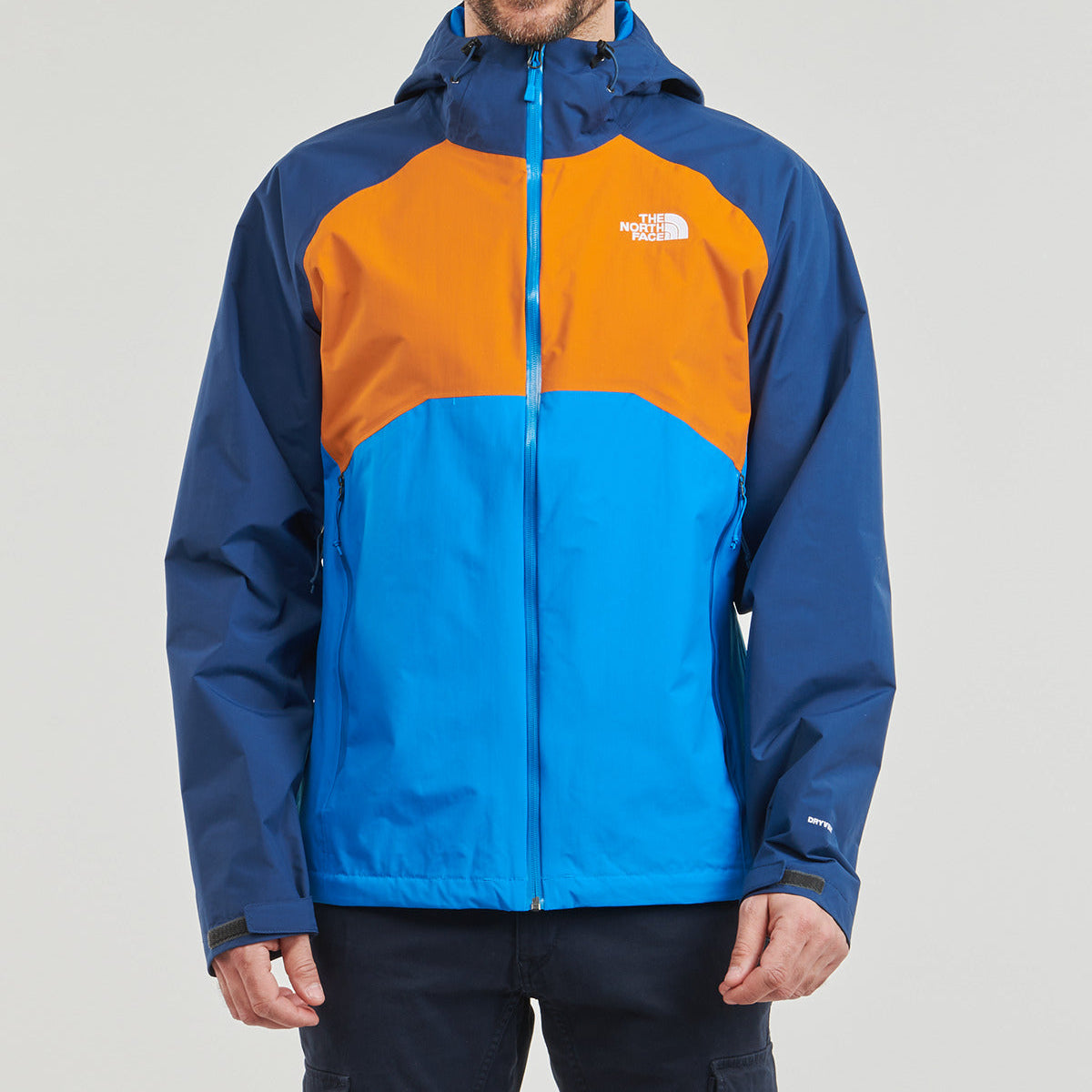 Mens Stratos Hooded Jacket (Navy/Blue/Orange)