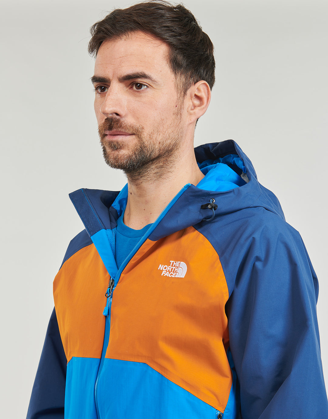 Mens Stratos Hooded Jacket (Navy/Blue/Orange)